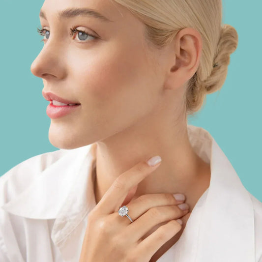 Eclipse Hidden Halo Oval Ring