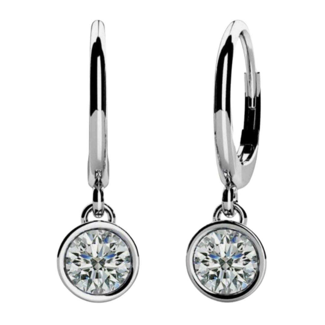 Bezel Set Dewdrop Earrings