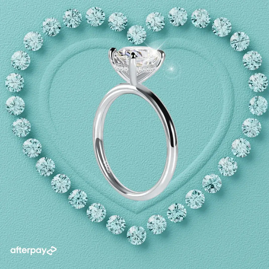 Oval hidden halo sterling silver moissanite ring