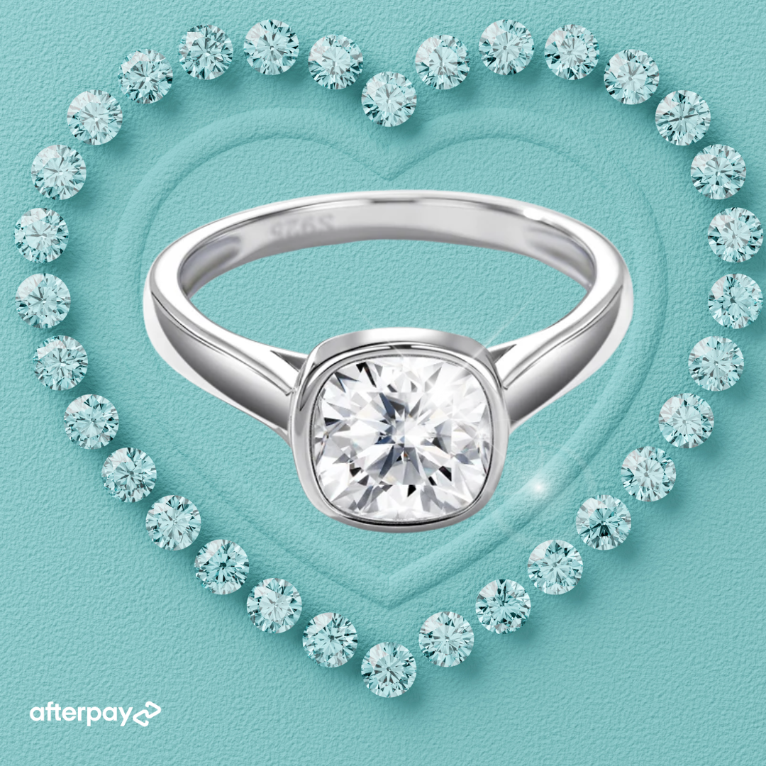 The Astra Square Bezel Set Moissanite Ring