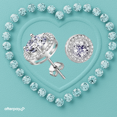 Halo Moissanite Stud Earrings