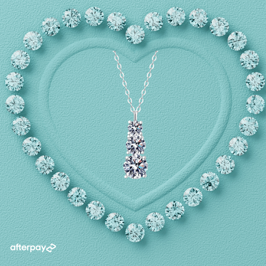 Nova 1.8ct moissanite gold-filled necklace with three sparkling stones on a delicate chain.