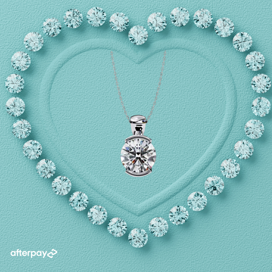 Solenne round-cut moissanite solitaire pendant necklace