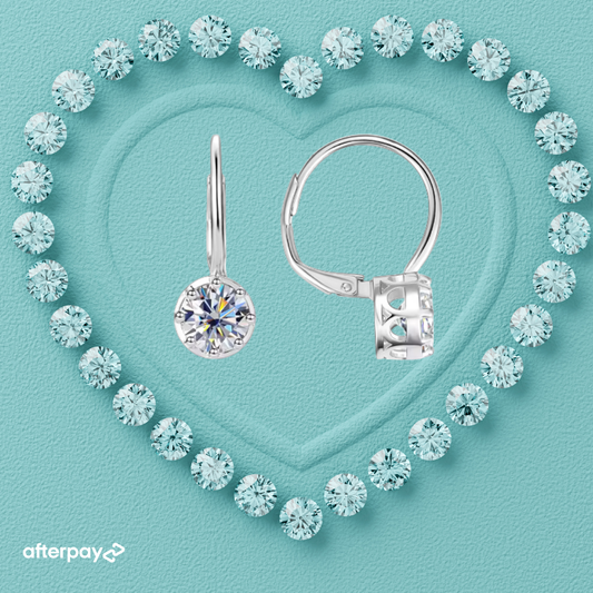 Anouk Round Moissanite Drop Earrings