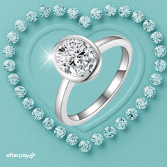 Solara Bezel Set Oval Moissanite Ring