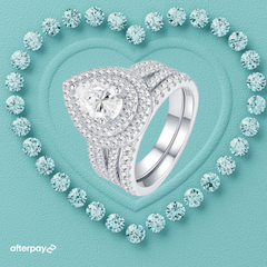 Tear of Radiance Pear Cut Moissanite Bridal Set
