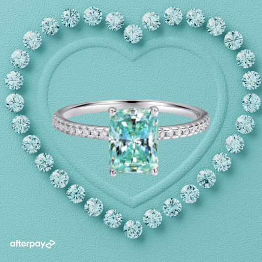Aqua Radiance Moissanite Ring