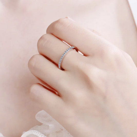 Moissanite Pavé Wedding Band