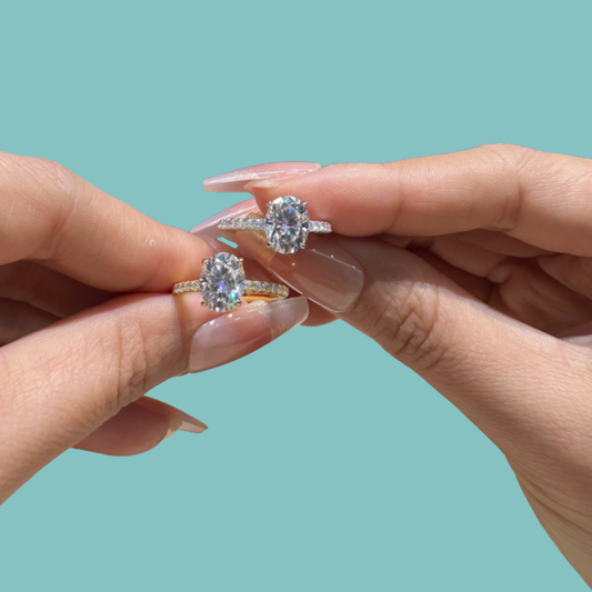 Classic oval moissanite ring in S925 silver for engagement