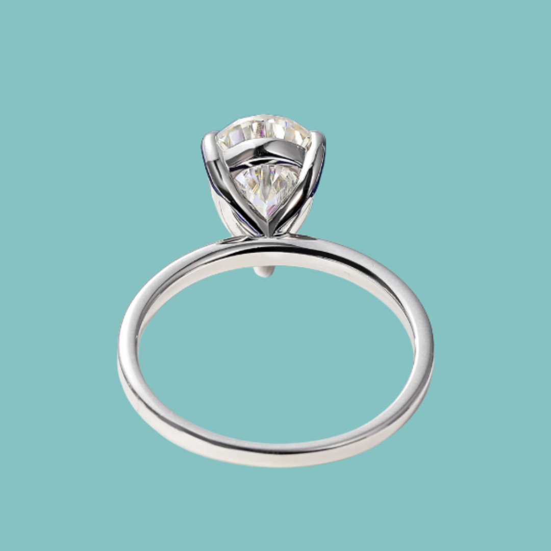 Pear Cut Solitaire Moissanite Ring