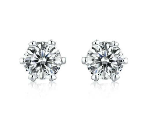 1CT Classic Solitaire Moissanite Stud EarringsFire & Ice MoissaniteFire & Ice Moissanite