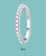 Elegant moissanite eternity ring with continuous stone setting