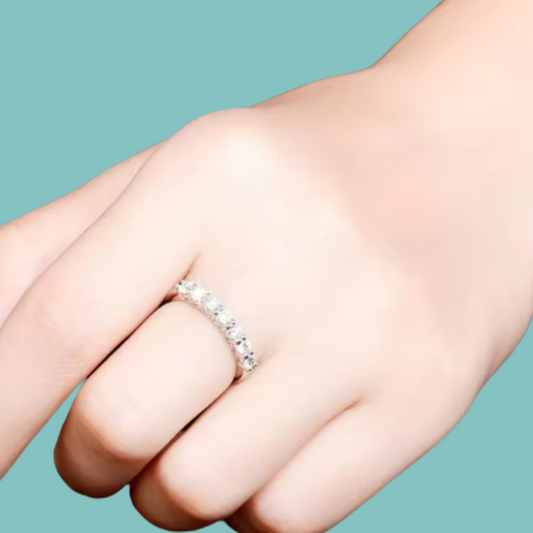 Solid Gold Moissanite Wedding Band