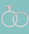 Marquise cut moissanite solitaire ring with fitted pavé stacking band