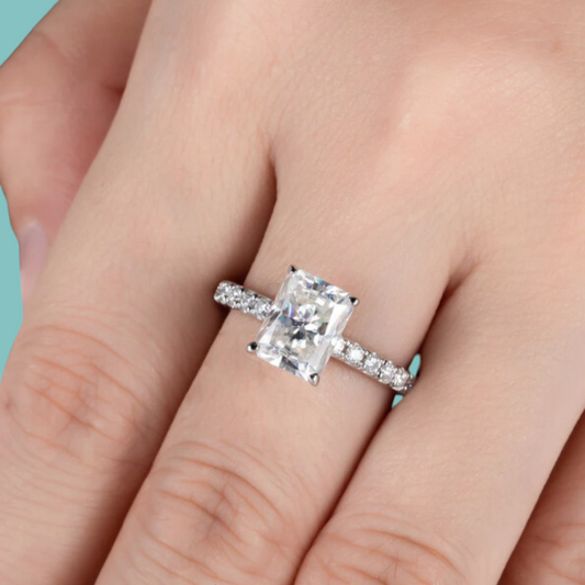 Radiant Cut 'Drew' Moissanite Ring