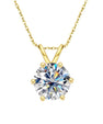 Round moissanite pendant with classic 6 claw setting