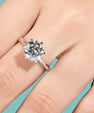 6 claw moissanite solitaire ring with knife edge band