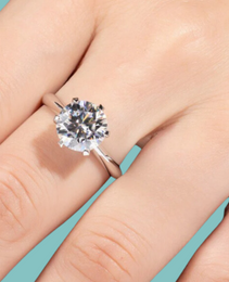 Knife Edge Solitaire Moissanite Ring