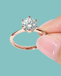 Knife Edge Solitaire Moissanite Ring