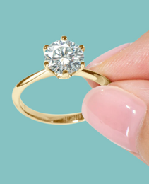 Knife Edge Solitaire Moissanite Ring