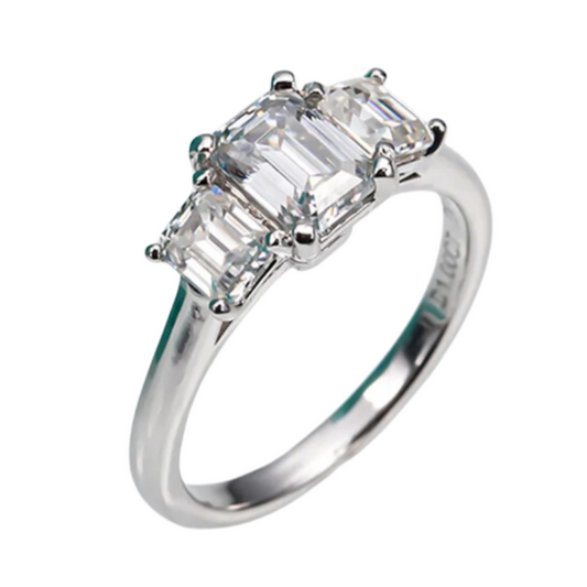 Emerald Elegance Trio Ring
