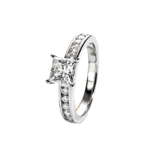 Princess Cut Channel Set Moissanite Ring
