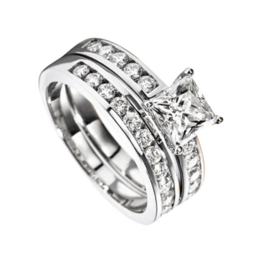 1.2CT Princess Cut Bridal Set