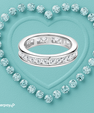 Channel set moissanite wedding band with full sparkle
