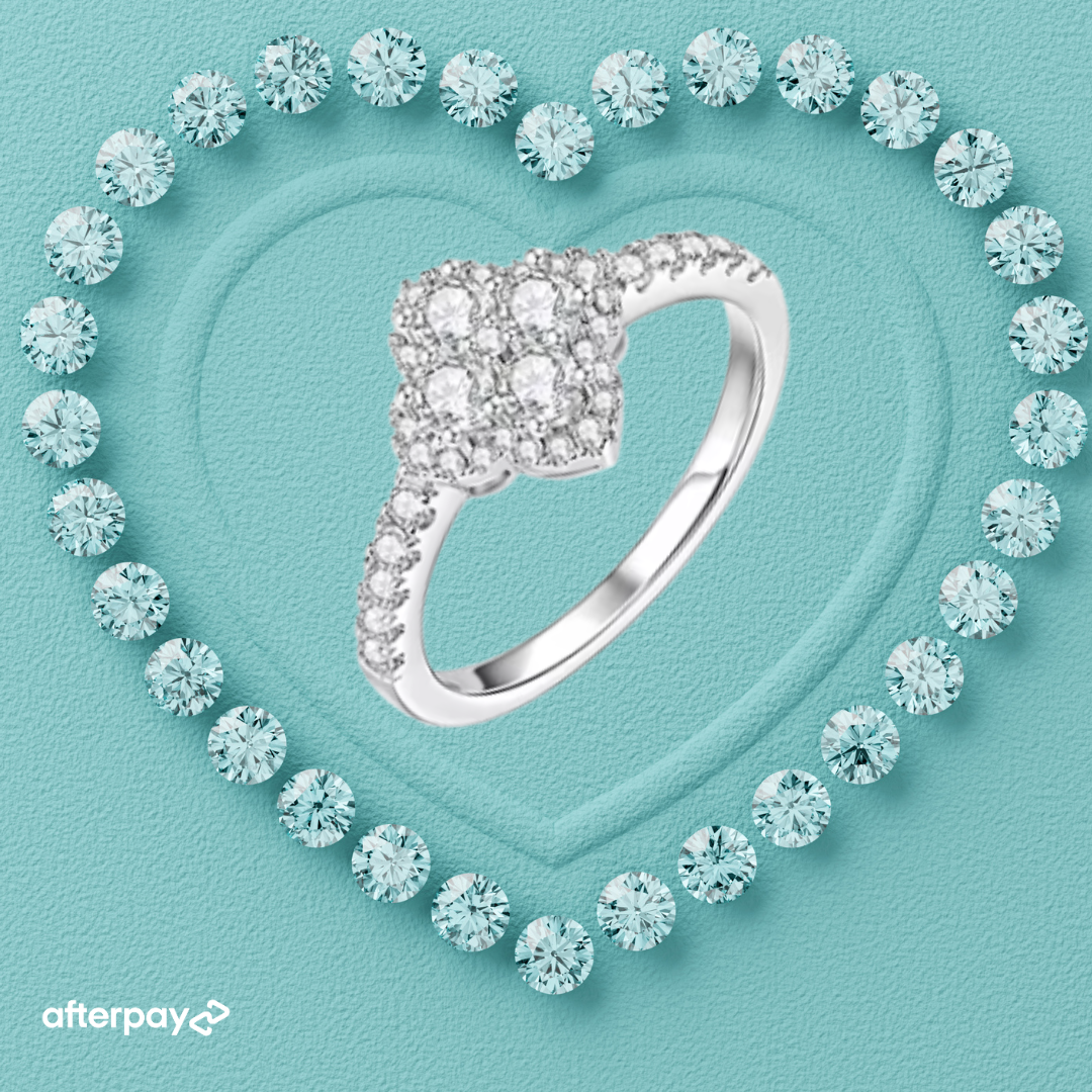Stunning floral themed moissanite cluster ring 