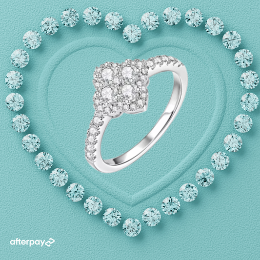 Stunning floral themed moissanite cluster ring 
