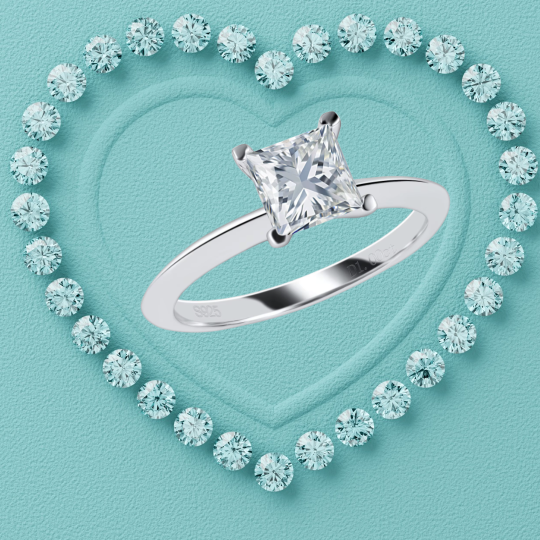 Princess Cut Knife Edge Ring