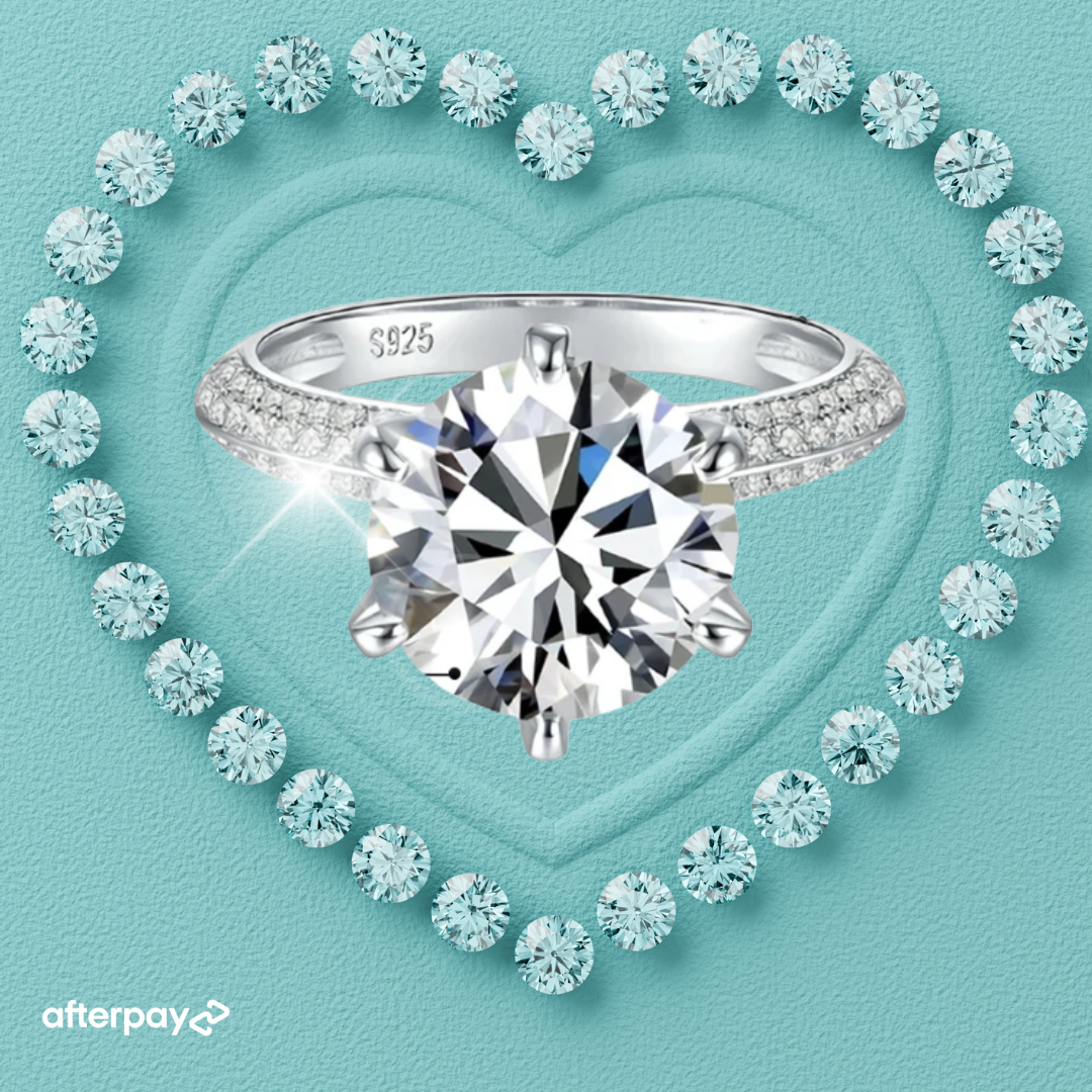 Audrey Pavé Knife Edge Moissanite Ring