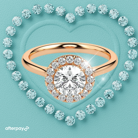 Halo CVD Diamond 14K Gold Ring