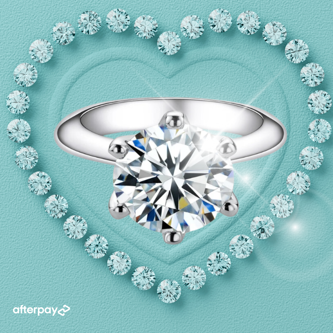 Knife Edge Solitaire 'Audrey' Moissanite Ring