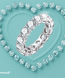 Classic 5mm moissanite eternity ring with full circle sparkle