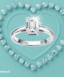 Emerald cut moissanite engagement ring with timeless solitaire setting