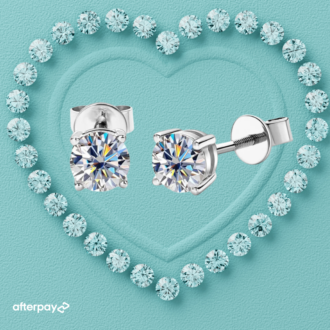 0.4 Carat Solid Gold Screwback Moissanite Earrings