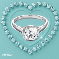 The Astra Square Bezel Set Moissanite Ring
