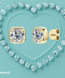 Square moissanite stud earrings with cushion cut stones and polished setting