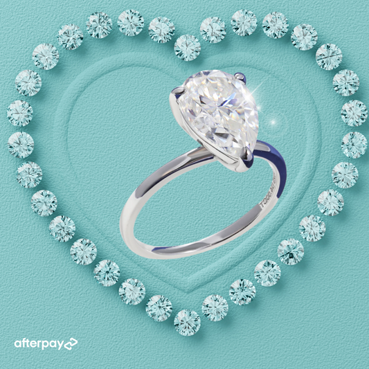 Pear Cut Solitaire Moissanite Ring