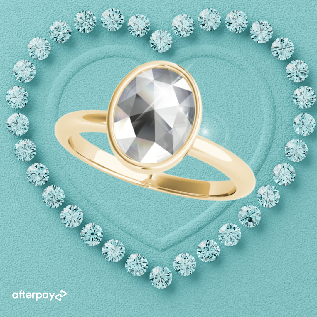 Rose Cut 'Elysian' Oval Solid Gold Moissanite Ring
