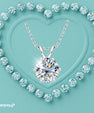 6 claw moissanite pendant necklace in sterling silver