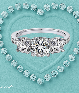 Eternally Yours 3 Stone Moissanite Ring