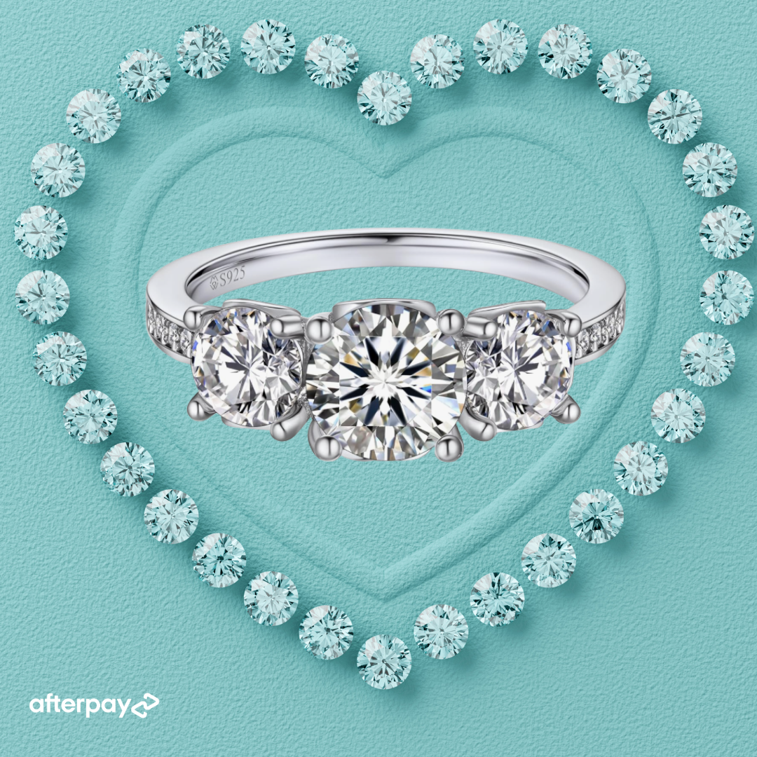 Eternally Yours 3 Stone Moissanite Ring