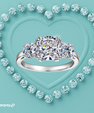 Cushion cut moissanite ring with sparkling side stones and elegant setting