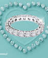 Moissanite eternity ring with sparkling stones in a full band setting
