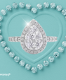 Pear shaped halo moissanite ring with pavé band in sterling silver