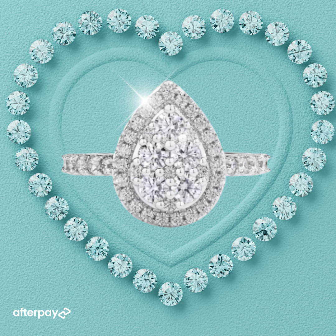 Maribel Pear Cluster Halo Ring