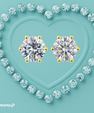 Estelle Gold Moissanite Studs featuring 1 carat round moissanite stones in a gold-coloured setting