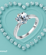 Serena round moissanite ring with pavé shoulder detail on polished silver band